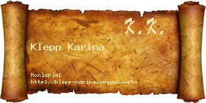 Klepp Karina névjegykártya